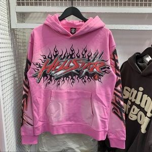 XL Pink Hellstar Brain Hoodie Without Brain